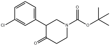 1-BOC-3-(3'-CHLOROPHENYL)-PIPERIDIN-4-ONE 结构式