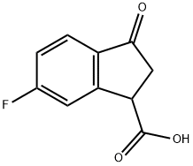 2,3-DIHYDRO-6-FLUORO-3-OXO-1H-INDENE-1-CARBOXYLIC ACID Structure