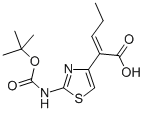 (Z)-2-(2-叔丁氧羰基氨基噻唑-4-基)-2-戊烯酸, 86978-24-7, 结构式