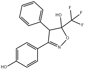 5-Isoxazolol,  4,5-dihydro-3-(4-hydroxyphenyl)-4-phenyl-5-(trifluoromethyl)- Structure