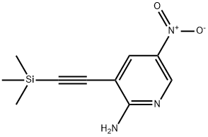 5-nitro-3-((trimethylsilyl)ethynyl)pyridin-2-amine Struktur
