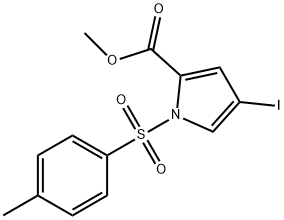 4-ヨード-1-トシル-1H-ピロール-2-カルボン酸メチル 化学構造式
