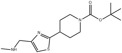 TERT-BUTYL 4-[4-[(METHYLAMINO)METHYL]-1,3-THIAZOL-2-YL]PIPERIDINE-1-CARBOXYLATE,869901-03-1,结构式