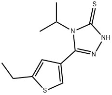 5-(5-乙基噻吩-3-基)-4-异丙基-4H-1,2,4-三唑-3-硫醇, 869952-61-4, 结构式