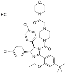 2-[4-[[(4S,5R)-4,5-Bis(4-chlorophenyl)-2-[4-(1,1-dimethylethyl)-2-ethoxyphenyl]-4,5-dihydro-1H-imidazol-1-yl]carbonyl]-1-piperazinyl]-1-(4-morpholinyl)ethanone hydrochloride Structure