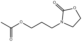 酢酸3-(3-ヒドロキシプロピル)-2-オキサゾリジノン 化学構造式