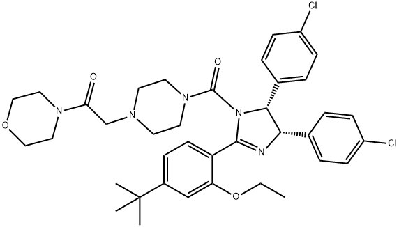 870120-40-4 2-[4-[[(4S,5R)-4,5-双(4-氯苯基)-2-[4-(1,1-二甲基乙基)-2-乙氧基苯基]-4,5-二氢-1H-咪唑-1-基]羰基]-1-哌嗪基]-1-(4-吗啉基)乙酮