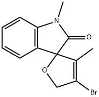 4-BROMO-1',3-DIMETHYL-SPIRO[FURAN-2(5H),3'-[3H]INDOL]-2'(1'H)-ONE Struktur