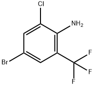 4-BROMO-2-CHLORO-6-(TRIFLUOROMETHYL)ANI& 化学構造式