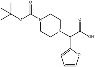 2-(4-BOC-哌嗪-1-基)-2-(呋喃-2-基)乙酸,870719-85-0,结构式