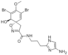 [5S,10β,(+)]-N-[3-(2-Amino-1H-imidazole-4-yl)propyl]-7,9-dibromo-10-hydroxy-8-methoxy-1-oxa-2-azaspiro[4.5]deca-2,6,8-triene-3-carboxamide Struktur