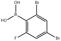 2,4-二溴-6-氟苯基硼酸, 870778-96-4, 结构式