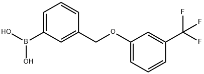 3-(3'-(トリフルオロメチル)フェノキシメチル)フェニルボロン酸 化学構造式