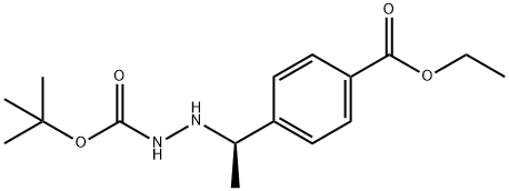 (R)-tert-butyl 2-(1-(4-(ethoxycarbonyl)phenyl)ethyl)hydrazinecarboxylate Struktur