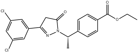 (S)-4-(1-(3-(3,5-二氯苯基)-5-氧代-4,5-二氢-1H-吡唑-1-基)乙基)苯甲, 870823-08-8, 结构式