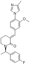 (3E)-1-[(1R)-1-(4-氟苯基)乙基]-3-[[3-甲氧基-4-(4-甲基-1H-咪唑-1-基)苯甲基]亚甲基]-2-哌啶酮,870846-02-9,结构式