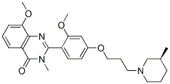 4(3H)-Quinazolinone,  8-methoxy-2-[2-methoxy-4-[3-[(3S)-3-methyl-1-piperidinyl]propoxy]phenyl]-3-methyl- 化学構造式