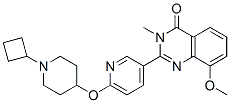 4(3H)-Quinazolinone,  2-[6-[(1-cyclobutyl-4-piperidinyl)oxy]-3-pyridinyl]-8-methoxy-3-methyl- 化学構造式