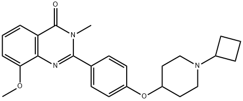 4(3H)-Quinazolinone,  2-[4-[(1-cyclobutyl-4-piperidinyl)oxy]phenyl]-8-methoxy-3-methyl- 结构式
