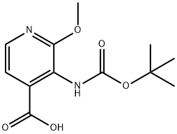 3-N-BOC-氨基-2-甲氧基异烟酸, 870997-82-3, 结构式