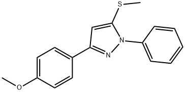 3-(4-METHOXYPHENYL)-5-METHYLTHIO-1-PHENYL-1H-PYRAZOLE,871110-00-8,结构式