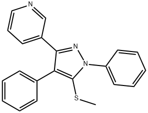 3-(1,4-DIPHENYL-5-METHYLTHIO-1H-PYRAZOL-3-YL)PYRIDINE 化学構造式
