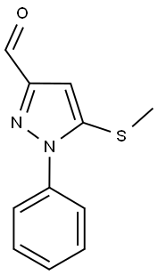 3-FORMYL-5-METHYLTHIO-1-PHENYL-1H-PYRAZOLE 化学構造式