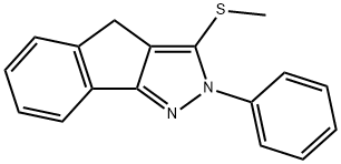 3-METHYLTHIO-2-PHENYL-2,4-DIHYDRO-INDENO[1,2-C]PYRAZOLE Struktur
