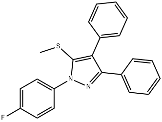 1-(4-FLUOROPHENYL)-3,4-DIPHENYL-5-METHYLTHIO-1H-PYRAZOLE,871110-09-7,结构式