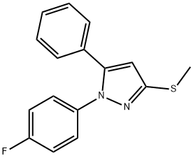 1-(4-FLUOROPHENYL)-3-METHYLTHIO-5-PHENYL-1H-PYRAZOLE,871110-20-2,结构式