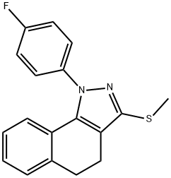 1-(4-FLUOROPHENYL)-3-METHYLTHIO-4,5-DIHYDRO-1H-BENZO[G]INDAZOLE,871110-22-4,结构式