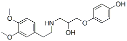 (S)-1-[[2-(3,4-ジメトキシフェニル)エチル]アミノ]-3-(4-ヒドロキシフェノキシ)-2-プロパノール 化学構造式