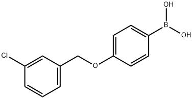 (4-((3-氯苄基)氧基)苯基)硼酸, 871125-96-1, 结构式