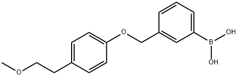 3-((4'-(2-甲氧基乙基)苯氧基)甲基)苯基硼酸,871126-26-0,结构式