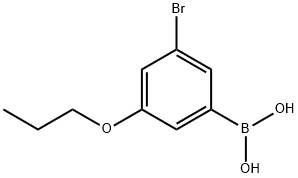3-BROMO-5-PROPOXYPHENYLBORONIC ACID 化学構造式