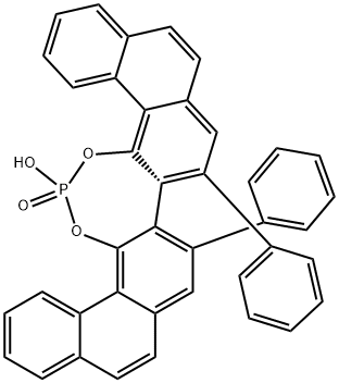 (S)-VAPOL  phosphoric  acid,  (S)-2,2μ-Diphenyl-3,3μ-biphenanthryl-4,4μ-diyl  phosphate,  (S)-18-Hydroxy-8,9-diphenyl-diphenanthro[4,3-d:3μ,4μ-f][1,3,2]dioxaphosphepin-18-oxide Structure