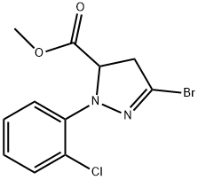 1H-Pyrazole-5-carboxylic acid, 3-broMo-1-(2-chlorophenyl)-4,5-dihydro-, Methyl ester 结构式