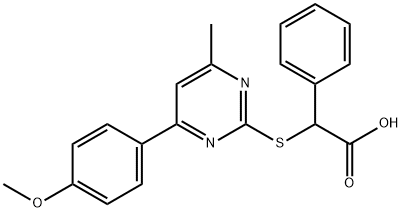 2-[4-(4-methoxyphenyl)-6-methyl-pyrimidin-2-yl]sulfanyl-2-phenyl-aceti c acid Structure