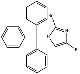 2,4-ジブロモ-1-トリチル-1H-イミダゾール 化学構造式