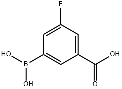 3-羧基-5-氟苯基硼酸, 871329-84-9, 结构式