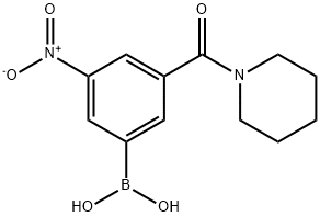 3-NITRO-5-(PIPERIDIN-1-YLCARBONYL)BENZENEBORONIC ACID 化学構造式