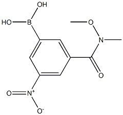 3-(甲氧基(甲基)甲酰氨)-5-硝基苯基硼酸 结构式