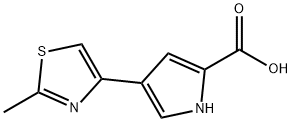 4-(2-メチルチアゾール-4-イル)-1H-ピロール-2-カルボン酸 化学構造式