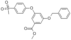 BENZOIC ACID, 3-[4-(METHYLSULFONYL)PHENOXY]-5-(PHENYLMETHOXY)-, METHYL ESTER Structure