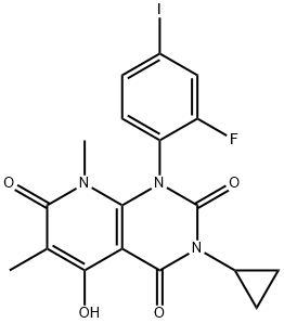 3-cyclopropyl-1-(2-fluoro-4-iodophenyl)-5-hydroxy-6,8-diMethylpyrido[2,3-d]pyriMidine-2,4,7(1H,3H,8H)-trione Structure