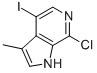 7-CHLORO-4-IODO-3-METHYL-1H-PYRROLO[2,3-C]PYRIDINE 结构式