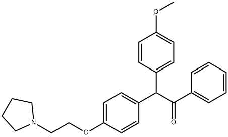 2-(4-methoxyphenyl)-4'-(2-(1-pyrrolidinyl)ethoxy)deoxybenzoin Structure