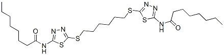 N-[5-[6-[[5-(octanoylamino)-1,3,4-thiadiazol-2-yl]sulfanyl]hexylsulfan yl]-1,3,4-thiadiazol-2-yl]octanamide,87202-69-5,结构式