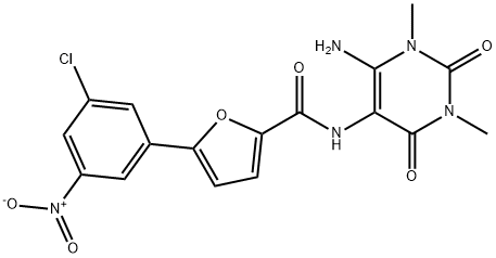 2-Furancarboxamide,  N-(6-amino-1,2,3,4-tetrahydro-1,3-dimethyl-2,4-dioxo-5-pyrimidinyl)-5-(3-chloro-5-nitrophenyl)-|