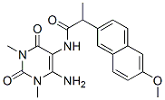 2-Naphthaleneacetamide,  N-(6-amino-1,2,3,4-tetrahydro-1,3-dimethyl-2,4-dioxo-5-pyrimidinyl)-6-methoxy--alpha--methyl-,872051-98-4,结构式